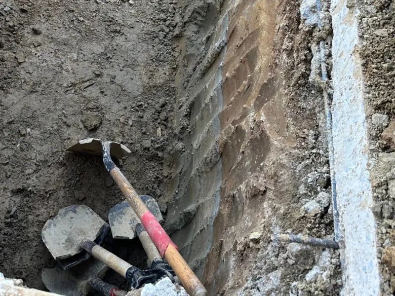 Digging a new foundation.