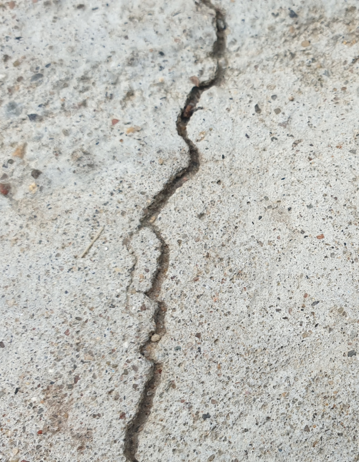 Crack in a foundation.