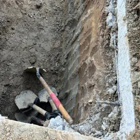 Digging a new foundation.